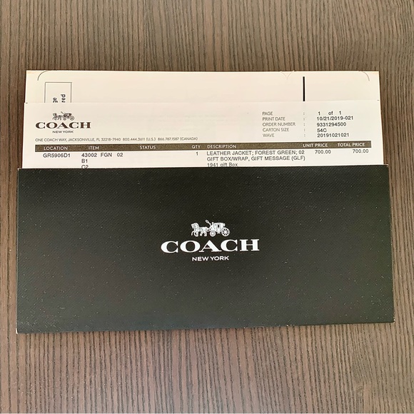 Forest green Coach leather jacket. - Picture 5 of 6